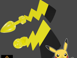Pikachu Tail Plug Sextoy Lowpoly Rigged 3D Model