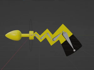 Pikachu Tail Plug Sextoy Lowpoly Rigged 3D Model