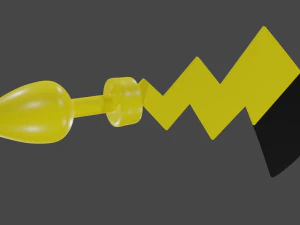 Pikachu Tail Plug Sextoy Lowpoly Rigged 3D Model