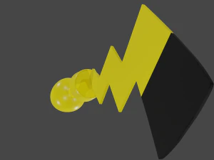Pikachu Tail Plug Sextoy Lowpoly Rigged 3D Model