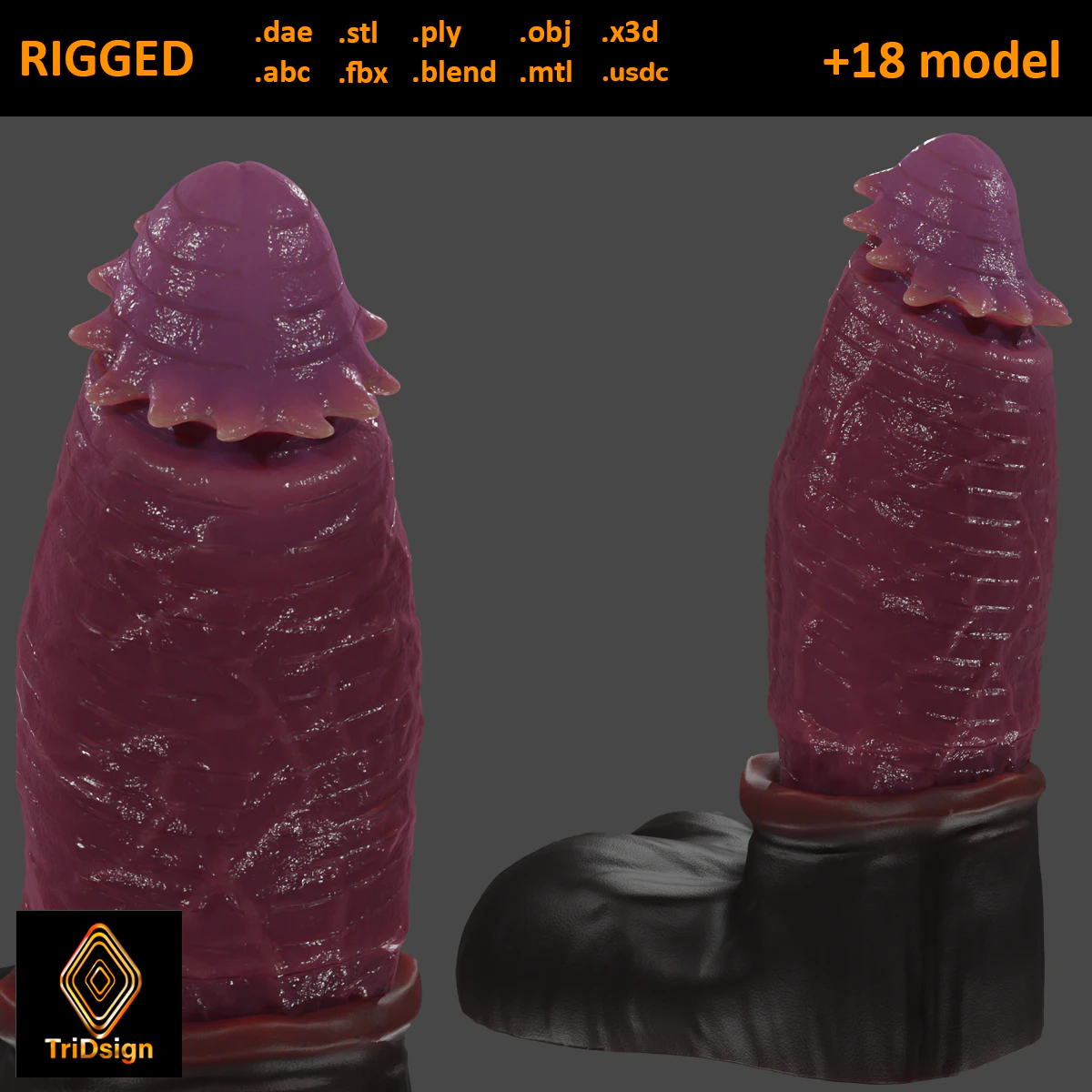 Chonck Fantasy Sextoy Rigged 3D Model .c4d .max .obj .3ds .fbx .stl .blend 