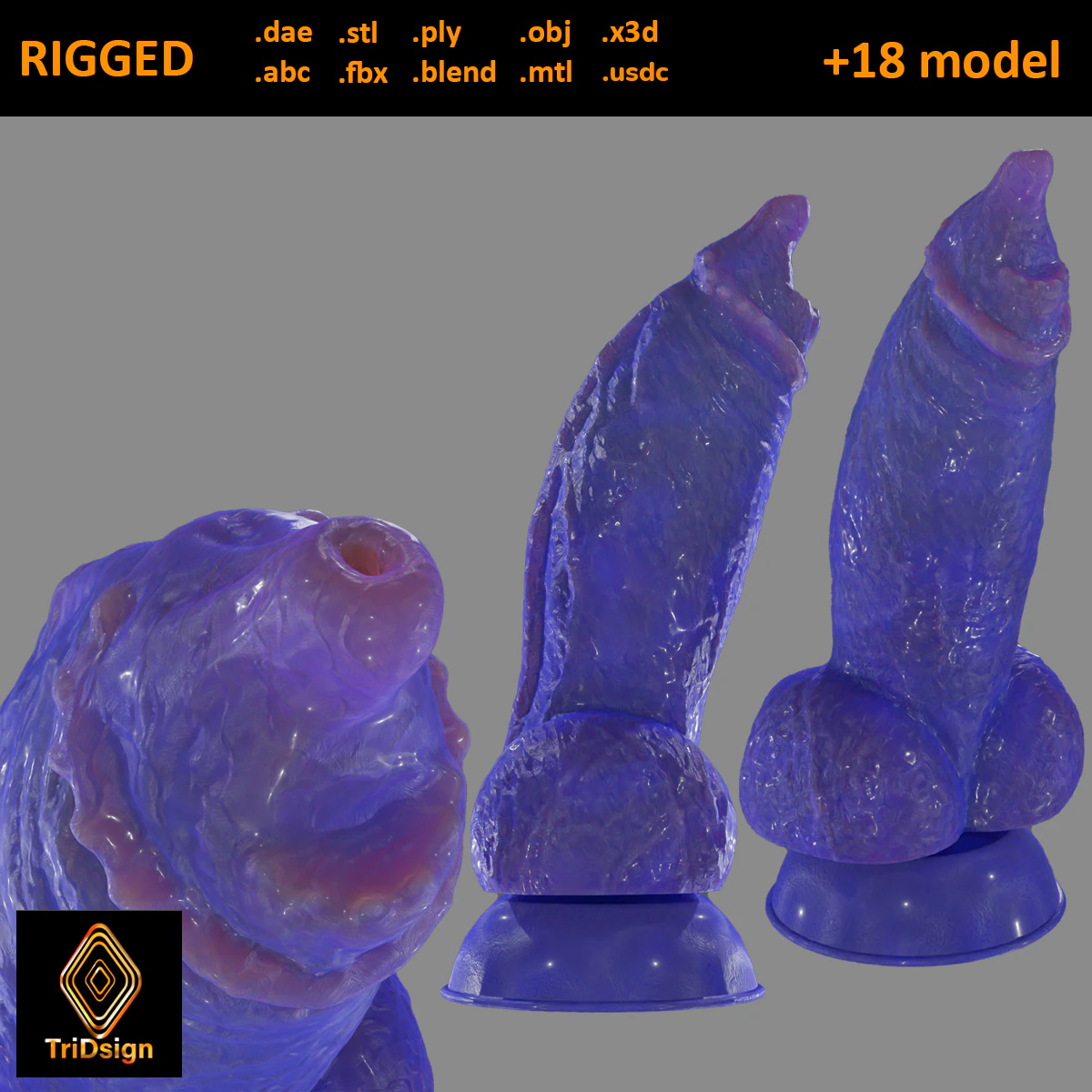 Blueberry Dog Fantasy Furry Sextoy gr&eacute;&eacute; Modèle 3D .c4d .max .obj .3ds .fbx .stl .blend 