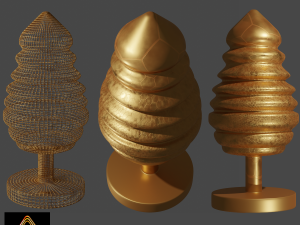 Honeycomb Metal Plug Sextoy Low Poly Model 3D Model