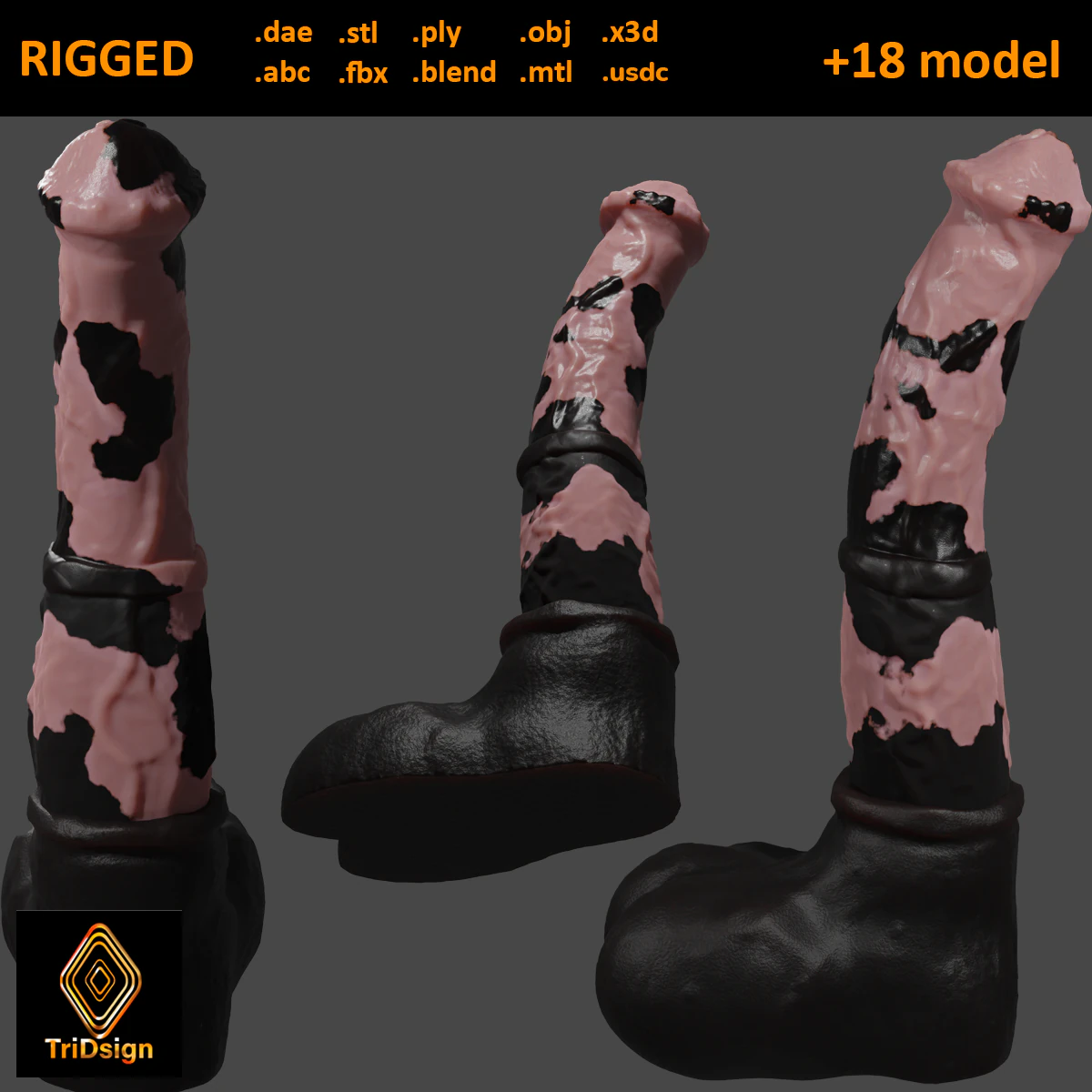 Big Horse Furry Sextoy Rigged 3D Model .c4d .max .obj .3ds .fbx .stl .blend 