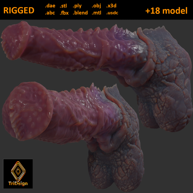 Dragon Horse Furry Fantasy Sextoy Rigged 3D-Modell .c4d .max .obj .3ds .fbx .stl .blend