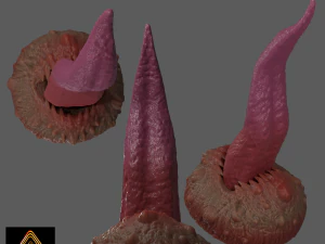 Juguete sexual de fantas&iacute;a con lengua de gusano de arena aparejado Modelo 3D