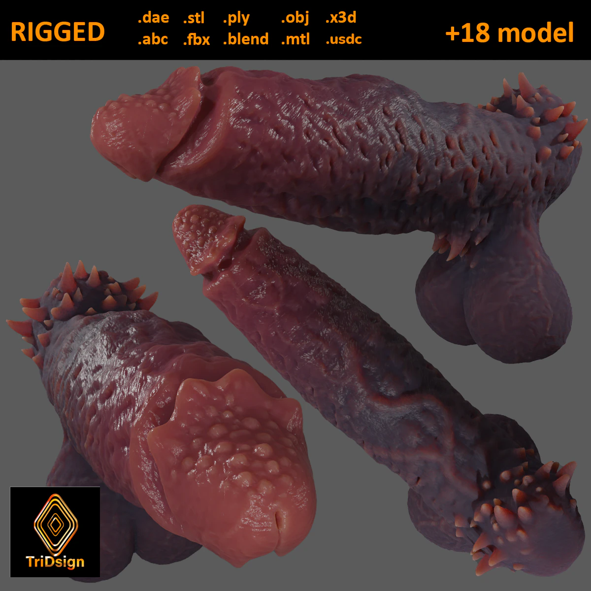 Estyanaxx Fantasia Dem&ocirc;nio Sextoy Rigged Modelo 3D .c4d .max .obj .3ds .fbx .stl .blend 