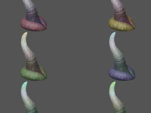 Fantasy Spiked Tentacle Rigged 3D Model