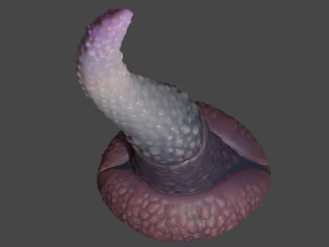 Fantasy Spiked Tentacle Rigged 3D Model