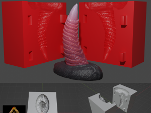 Print Ready Zaell Dragon Sextoy Mold 3D Model