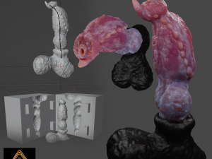 Werewolf Penis Sextoy Rigged with Mold included 3D Model