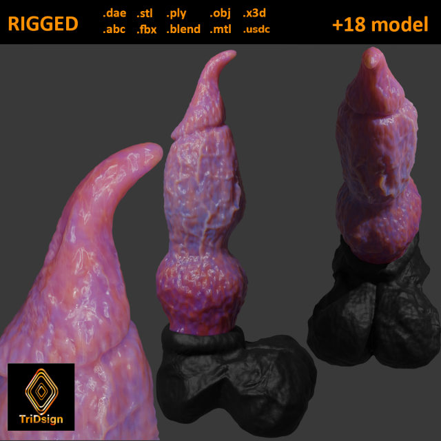Killian Dog Penis Sextoy Rigged 3Dモデル .c4d .max .obj .3ds .fbx .stl .blend 