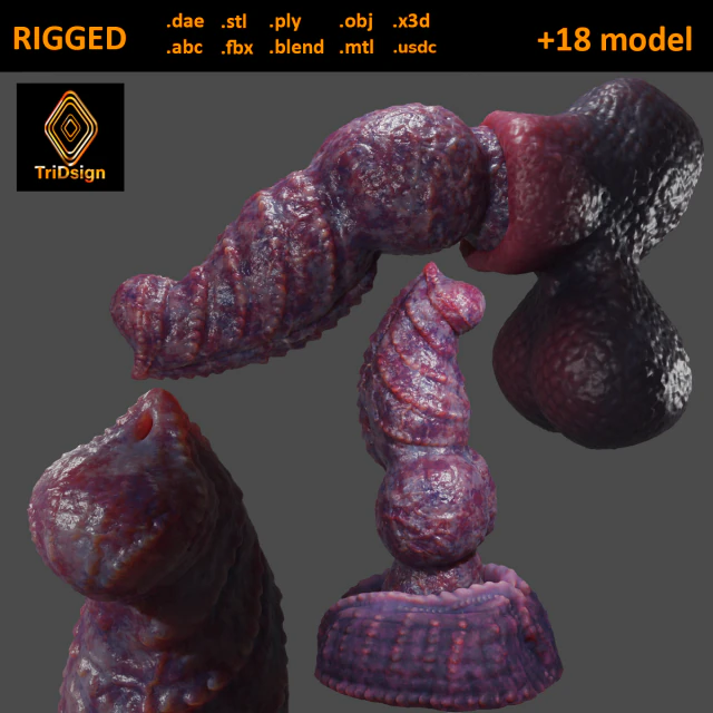 Drokillan Premium Dragon Pene Sextoy aparejado Modelo 3D .c4d .max .obj .3ds .fbx .stl .blend 