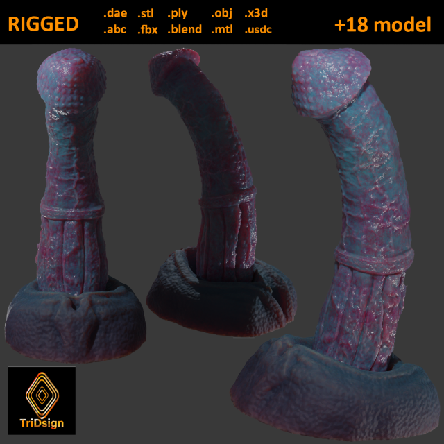Vexmorath Dragon-Horse Penis Sextoy Rigged Modelo 3D .c4d .max .obj .3ds .fbx .stl .blend