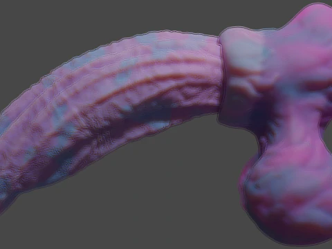 Cottoncandy Monster Wolf Penis Sextoy Rigged 3D Model