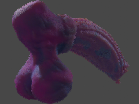 Cottoncandy Monster Wolf Penis Sextoy Rigged 3D-Modell