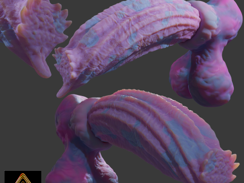 Cottoncandy Monster Wolf Penis Sextoy Rigged 3D Model