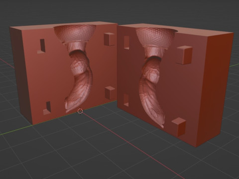 Print ready Dragon Wolf penis sextoy mold Modelo 3D