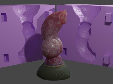 Print ready Dragon Wolf penis sextoy mold Modelo 3D