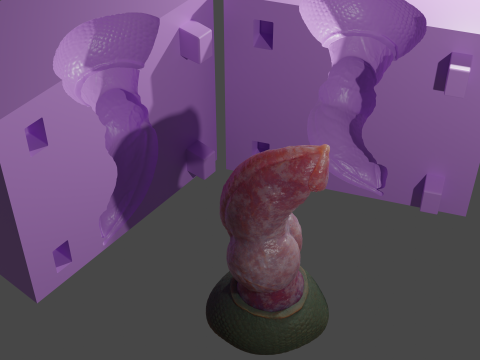Print ready Dragon Wolf penis sextoy mold Modelo 3D