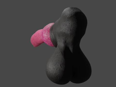 Dog Penis Lowpoly Rigged 3D Model