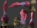 Dragon Penis Lowpoly Rigged 3D-Modell