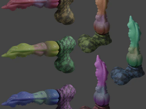 Dragon Penis Lowpoly Rigged 3D Model