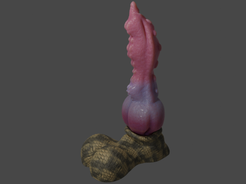 Dragon Penis Lowpoly Rigged Model 3D