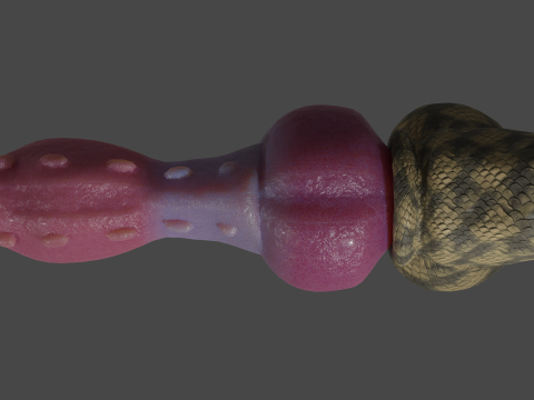 Dragon Penis Lowpoly Rigged Model 3D