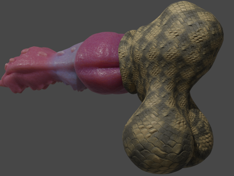 Dragon Penis Lowpoly Rigged Model 3D