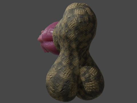 Dragon Penis Lowpoly Rigged Model 3D