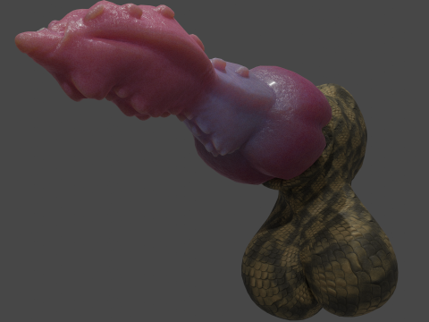 Dragon Penis Lowpoly Rigged Model 3D