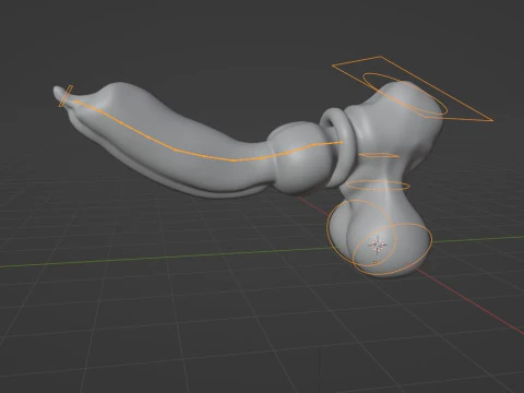 Big Dog Penis Lowpoly Rigged 3D Model