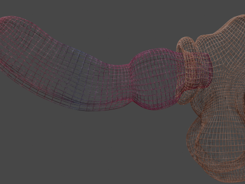 Big Dog Penis Lowpoly Rigged 3D-Modell