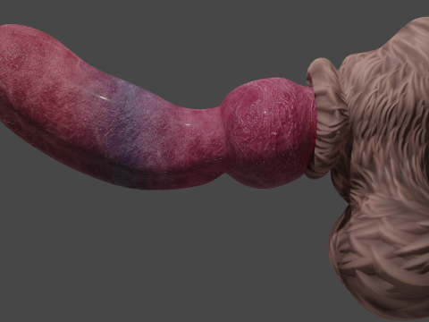 Big Dog Penis Lowpoly Rigged 3D-Modell