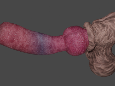 Big Dog Penis Lowpoly Rigged 3D-Modell