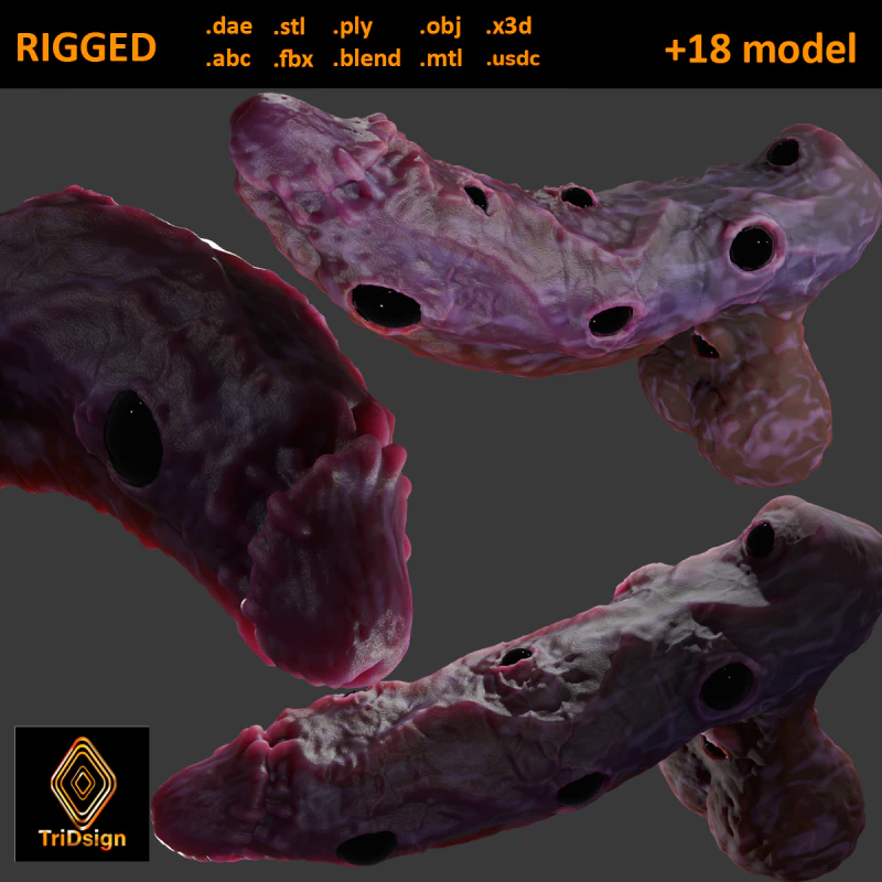 Eye Candy Demon Penis Sextoy opgetuigd 3D Model .c4d .max .obj .3ds .fbx .stl .blend 
