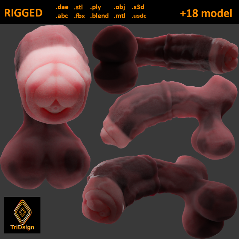 Werehorse Penis Rigged 3D Модель .c4d .max .obj .3ds .fbx .stl .blend 