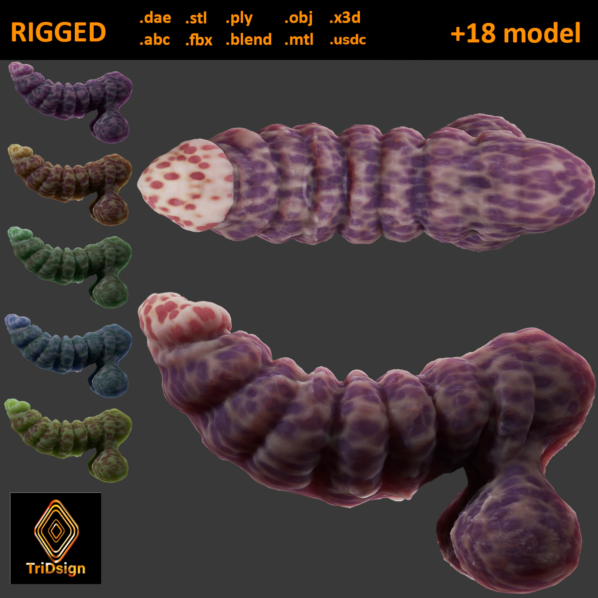 Fantasy Gronnan Penis Sextoy Rigged 3D Model .c4d .max .obj .3ds .fbx .stl .blend