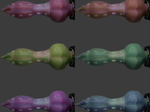 Lowpoly Harness Dragon Penis Sextoy Rigged 3D Model