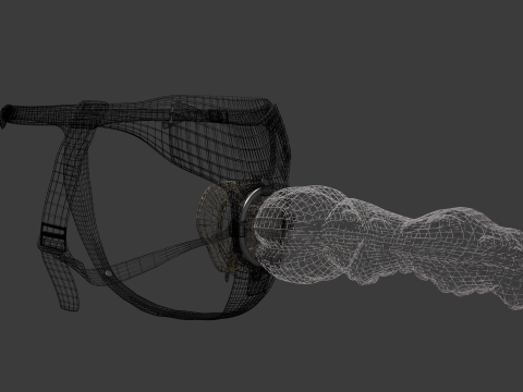Lowpoly Harness Dragon Penis Sextoy Rigged 3D Model