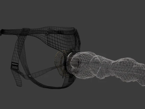 Lowpoly Harness Dragon Penis Sextoy Rigged 3D Model