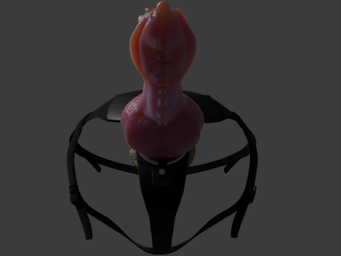 Lowpoly Harness Dragon Penis Sextoy Rigged 3D Model