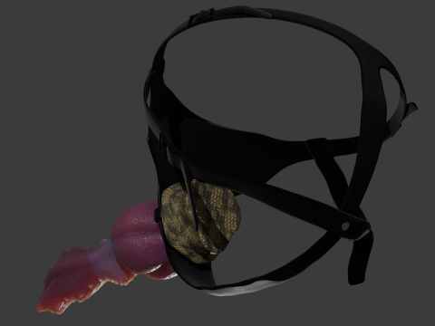 Lowpoly Harness Dragon Penis Sextoy Rigged 3D Model