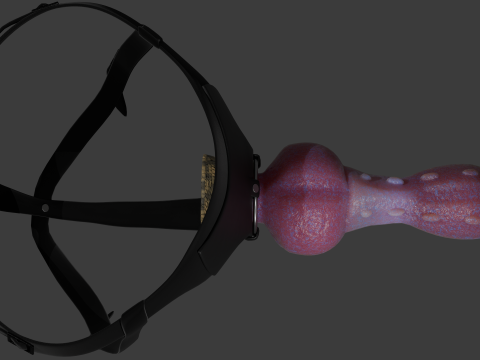 Lowpoly Harness Dragon Penis Sextoy Rigged 3D Model