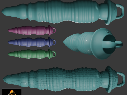 Low poly Drilldo Plug Modèle 3D