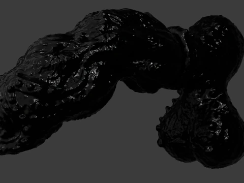 Symbiotic Penis Sextoy Rigged 3D Model