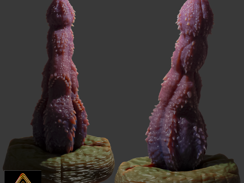 Fantasy Jormundgander Penis Sextoy Rigged 3D Model