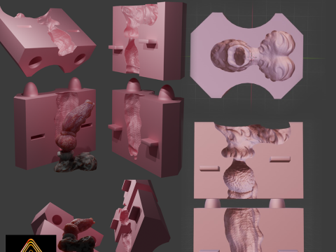 Print Ready Krugish Monster Dog Penis Sextoy Mold 3D Model