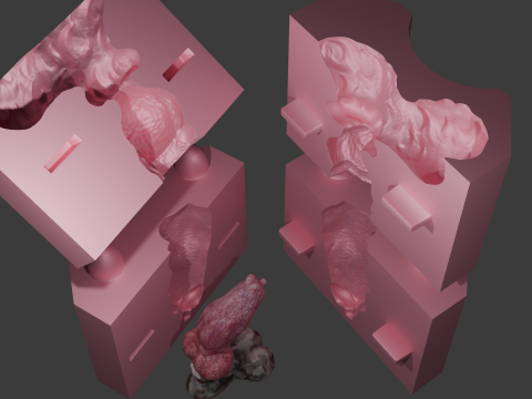 Print Ready Krugish Monster Dog Penis Sextoy Mold 3D-Modell